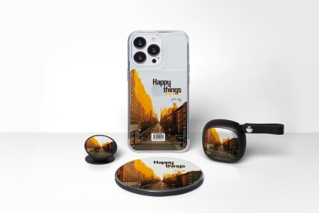 Чехол для смартфона DPARKS Happy things светло-серый